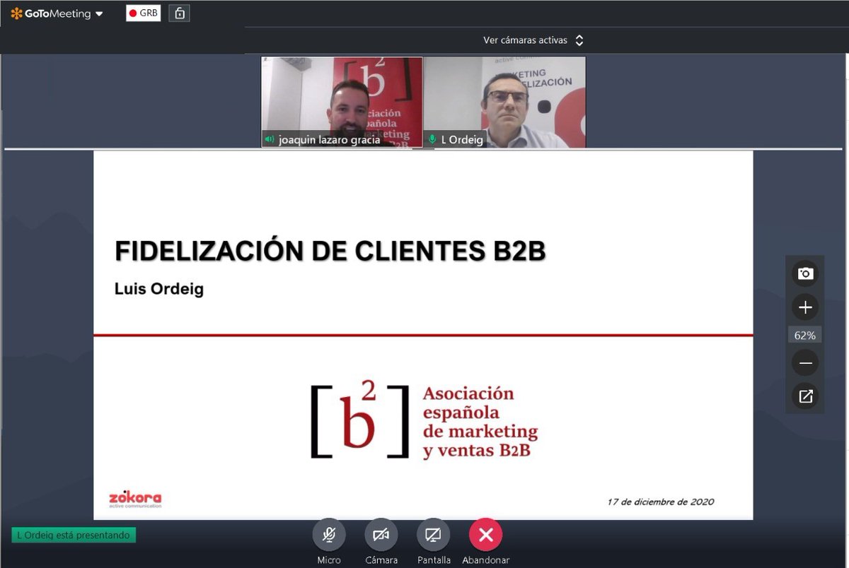 💡Ayer participamos en el WEBINAR - #B2BTalks: «La fidelización de clientes B2B».

🗣️Presentado por Luis Ordeig <a href="/ZokoraLoyalty/">Zókora Comunicación</a> y moderado por  <a href="/joaquinlazarogr/">Joaquín Lázaro</a> en nombre de <a href="/AEMAVEB2B/">AEMAVEB2B</a>.

Gracias por invitarnos.

#Fidelización #MarketingB2B #B2B #Loyalty #AEMAVEB2B #Zókora #RRSS