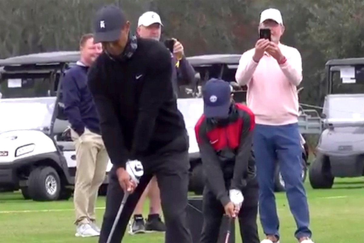 Tiger Woods' son, Charlie, looks just like dad in first real look at swing