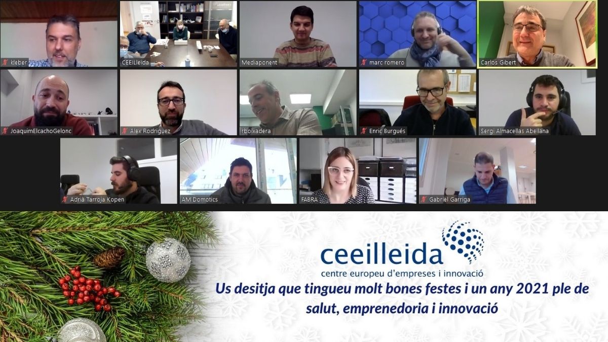 ceeilleida's tweet photo. El @ceeilleida ha celebrat la seva primera #torronada telemàtica amb els #emprenedors del viver amb companyia del diputat de Promoció Econòmica de la @DiputacioLleida @crlsgbrt Carles Gibert i el director del @Promo_Economica, Ramon Boixadera. Des d'aquí us desitgem bon any 2021 https://t.co/KplFV2j6Hr
