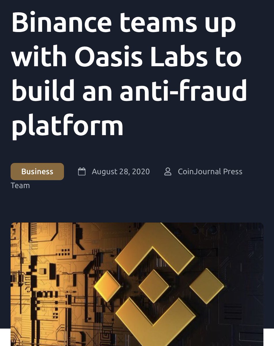 Raised $45m between 2018-2020 from biggest players in crypto including a16z, Binance, Winklevoss, Huobi, Pantera & more. Coinbase co-founder is an investor. #Binance   Crypto Safe Alliance partnership. Rumors about a scheduled listing on Coinbase/Huobi