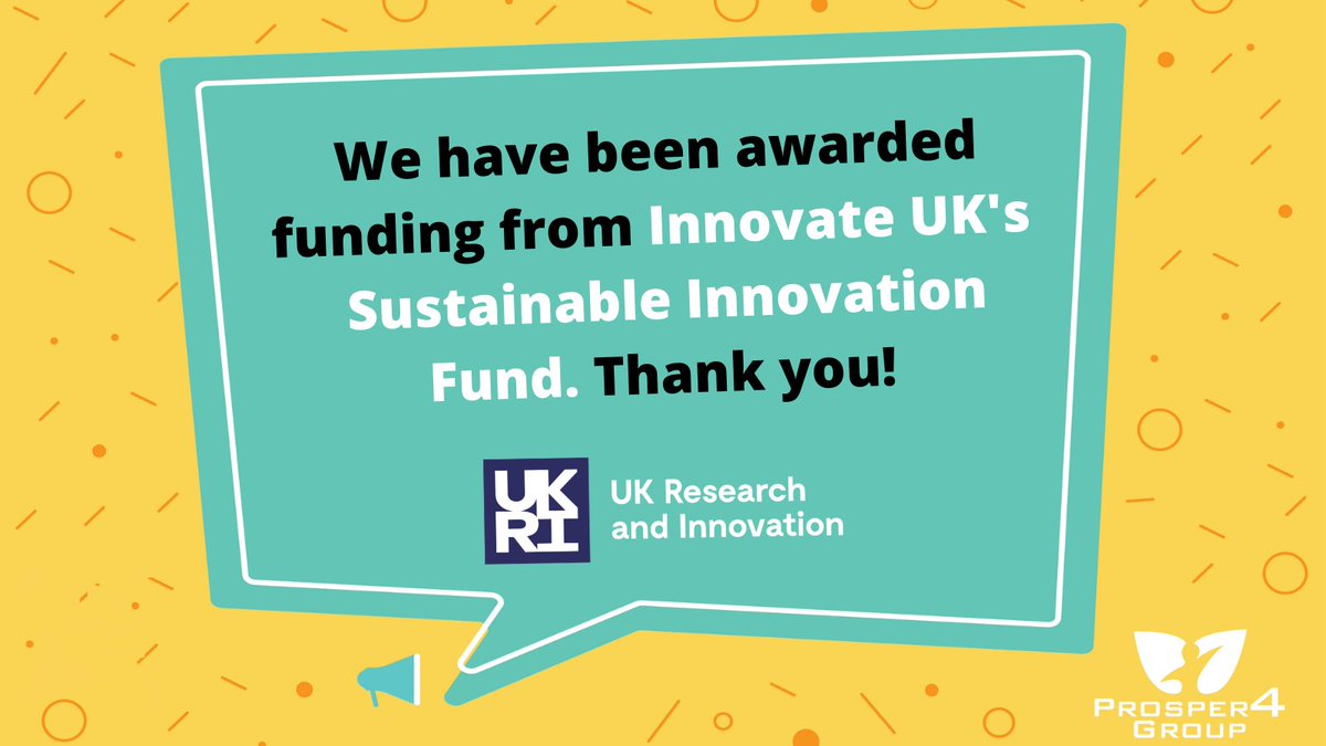 Prosper4Group's tweet photo. We're thrilled to announce that we've been awarded funding from the Sustainable Innovation Fund by @innovateuk, the UK's innovation agency! The £130 million fund, supporting enterprises across the UK, strengthens our fight against #discrimination! 🎉 #BuildBackFairer #UKEconomy https://t.co/piRZ5p1tHZ