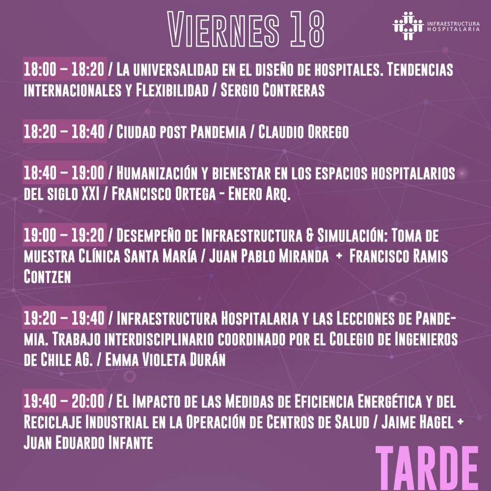 Orrego's tweet photo. Hoy - a las 18:20 horas - estaré participando en el 9° Congreso de Infraestructura @Hospitalaria 2020 para hablar sobre la ciudad post pandemia. Acompáñame en esta interesante jornada, inscríbete y sigue la transmisión en vivo en el siguiente link
https://t.co/qZQc826f3Z https://t.co/78RKOXBSd2