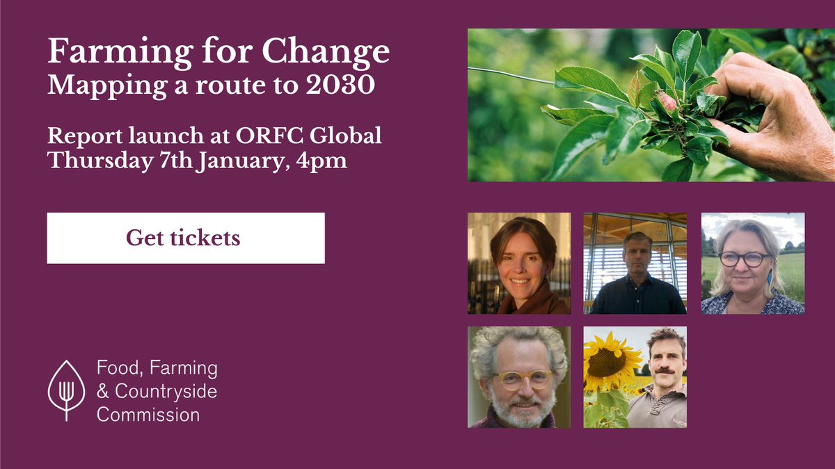 FFC_Commission's tweet photo. 📢 New insight coming to @ORFC on 7th Jan: a #agroecological route-map for farming in UK nations 

Join @suepritch and our fantastic panel @wwf_uk Chris Howe @JoLewisSA @IDDRI_English Xavier Poux and @SoilAssociation #agroecology ambassador Ben Andrews

#FarmingforChange https://t.co/L9POMc9qLM
