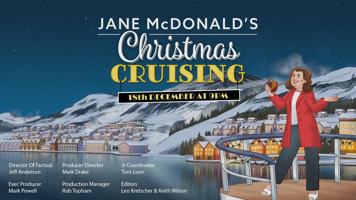 FlixFacilities's tweet photo. Join @TheJaneMcDonald for some magical festive cruising tonight on @channel5_tv at 9pm. #christmas #cruise #janemcdonald https://t.co/LR3Dm5lPP2