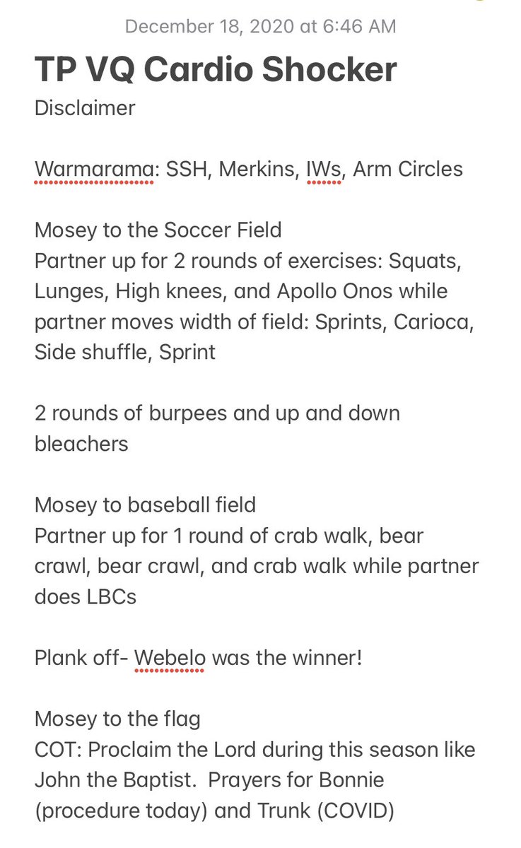 F3Wall's tweet photo. 8 PAX “enjoyed” TPs #2ndBell Ceremony with a variety of movements at all corners of Freedom Ridge Park!

It was cold, but no one felt it! #3rdCorePrinciple https://t.co/Iz5lu6aY91