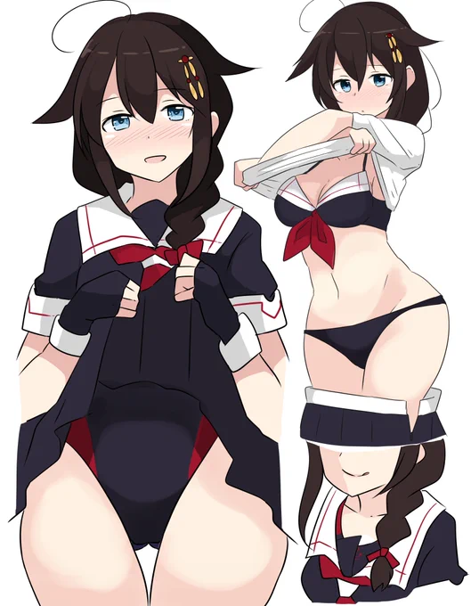 #ド直球に言いますがうちの時雨が可愛い
#艦これ 
色んな時雨でも 