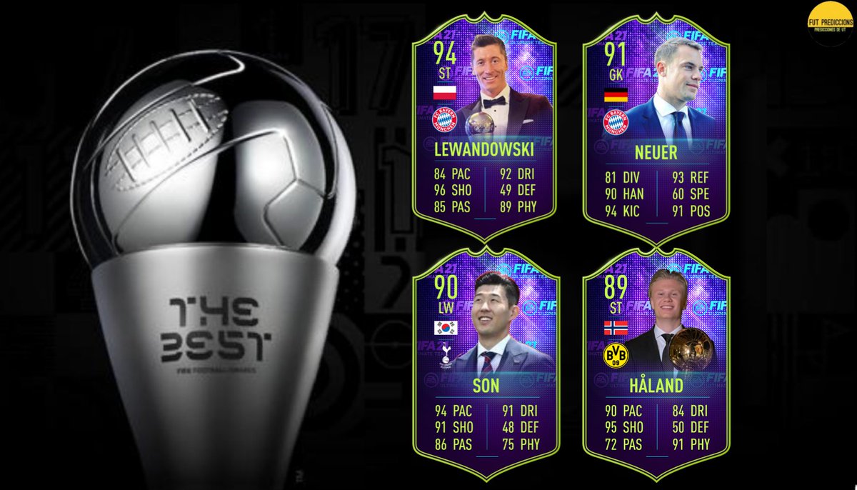 - PREMIOS #THEBEST EN UT -

-Robert Lewandoski 🇵🇱 (The Best)
-Manuel Neuer 🇩🇪 (The Best PO)
-Heung Min Son 🇰🇷 (Puskas)
-Erling Braut Haaland 🇳🇴 (Golden Boy)

Ayer se entregaron los premios THE BEST, ¿te gustaria ver a los ganadores con una carta asi en UT? Te leo 👀⬇️

🔄♥️!