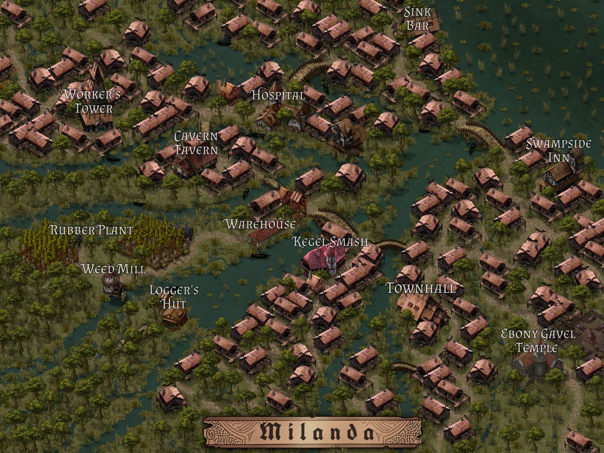 Created a Swamp Town with <a href="/inkarnaterpg/">Inkarnate</a> 

What do you think about that. 

Also Even though I do not post much there if you want to support me, my maps and my quest of providing D&amp;D Games to as many people as possible: patreon.com/LeLanglacier

#dnd #digitalart #ttrpg #fantasy