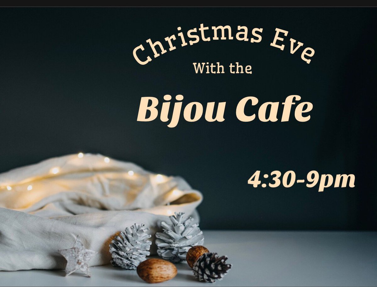 TheBijouCafe's tweet photo. Celebrate Christmas Eve with the Bijou Cafe! 
Call (941) 366-8111 to make your reservation! 

#ChristmasEve 
#Dinner 
#Downtown
#Sarasota https://t.co/S2ptIRjcB5
