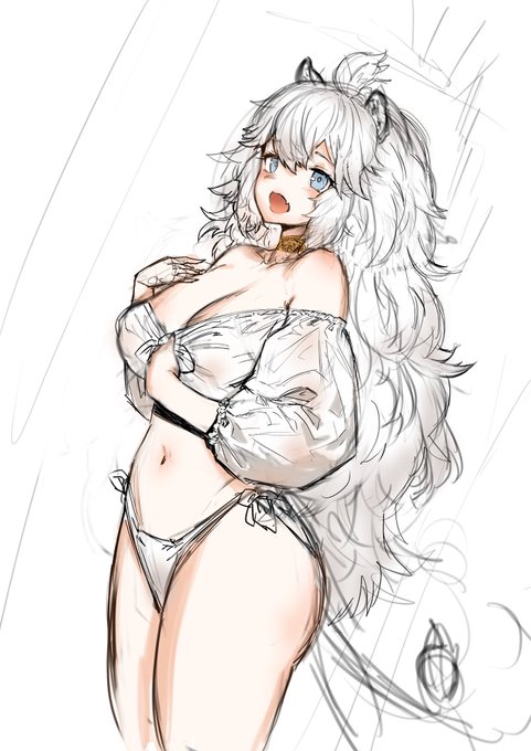 ホワイトライオン落書き
「水着の着方これで合ってますかぁ?」 