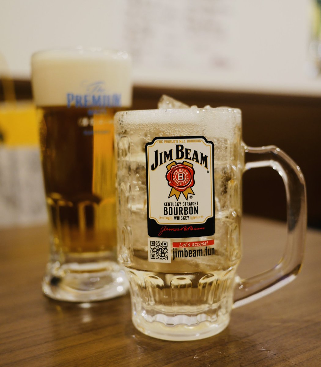 オサナイミカ 時までジムビームハイボールが150円って最高じゃないですか しかも超炭酸だし さらにお通しのモツ煮がウマウマだし おかげで飲まさりましたっ もつ処やまり ジムビールハイボール