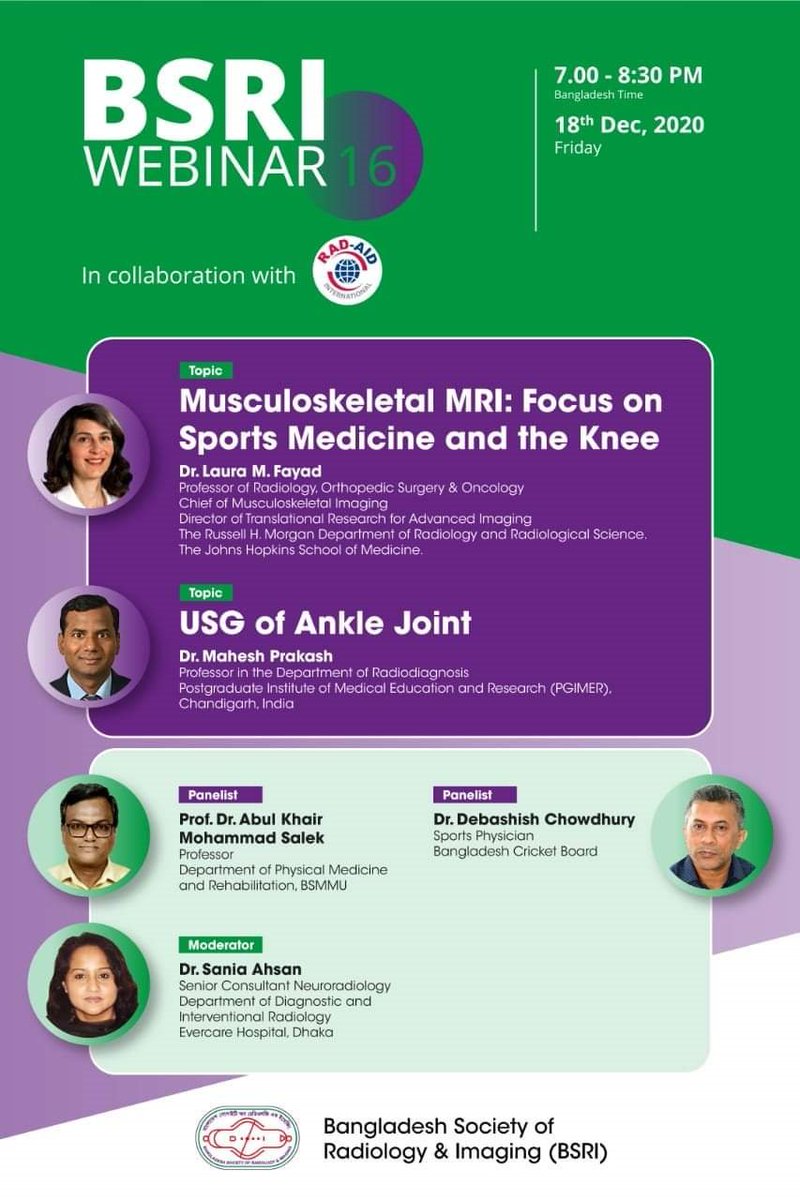 Thank you Dr. Laura Fayad from <a href="/Hopkins_Rad/">Johns Hopkins Radiology</a> for sharing your time and expertise with our colleagues in #Bangladesh! We thank @M_Dorsey_MD for her leadership of RAD-AID Bangladesh #globalhealth #BSRI