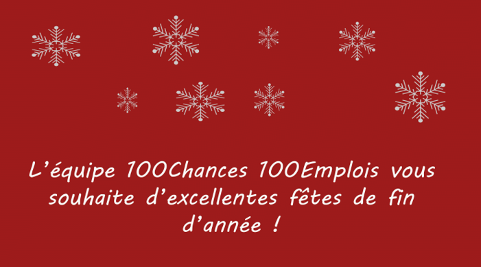 ChancesEmplois's tweet photo. 👏Une belle année #100Chances100Emplois se termine, merci au réseau pour son soutien et son engagement !

On se retrouve en 2021 pour de nouvelles aventures 100C100E, à bientôt ! https://t.co/JS5WCftucj