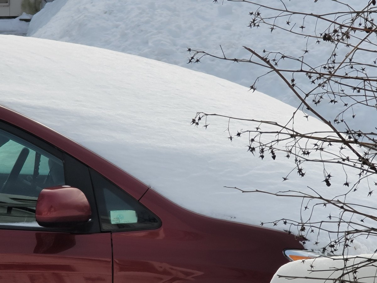 I have a touch of snow on my car.