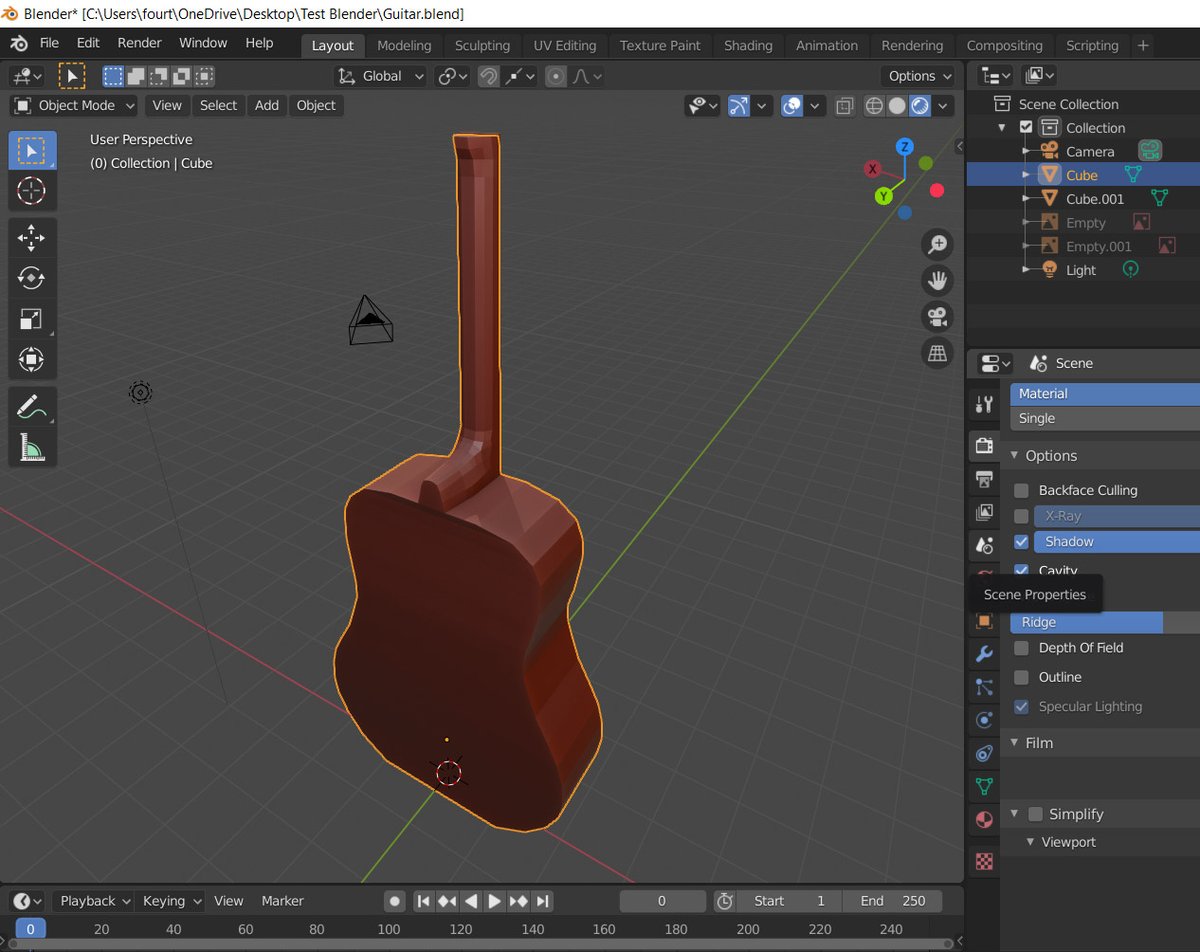 TomLD6's tweet photo. A little #Blender test model while I practise 3D modelling.
#3dmodeling #digitalmodelling #indiedev #guitar #instrumental #3dart https://t.co/68mzQ4S7Cw