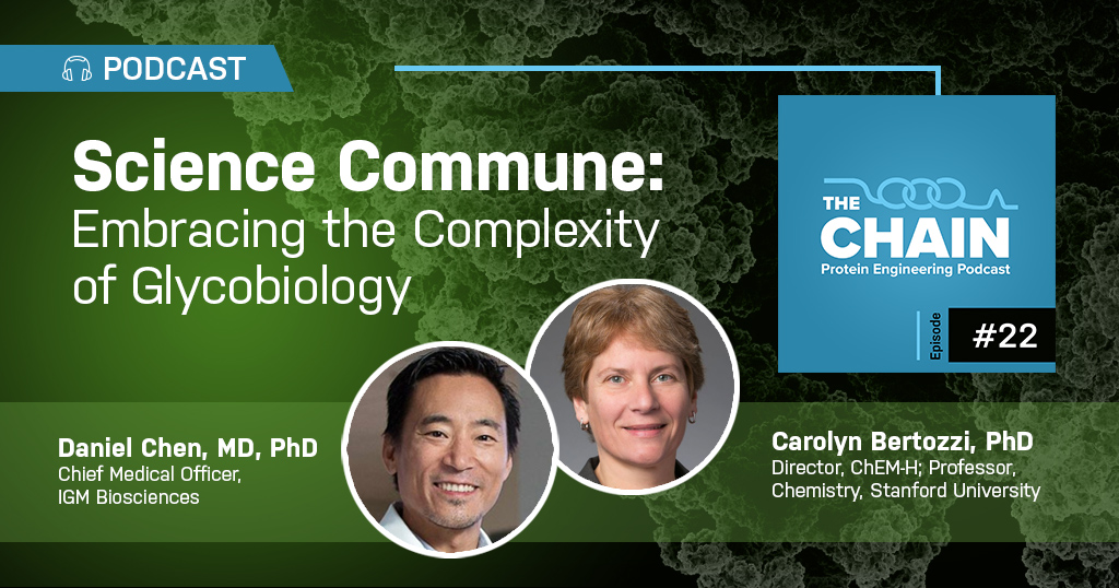 TheChainPodcast's tweet photo. #Glycobiology is complicated. But so is everything else! Why not tap into its #drug #development potential?
@CarolynBertozzi and @DanChenMDPhD discuss Dr. Bertozzi's research on this episode of #TheChainPodcast: https://t.co/6kCjoyPSKz https://t.co/Nm04HW3cAw