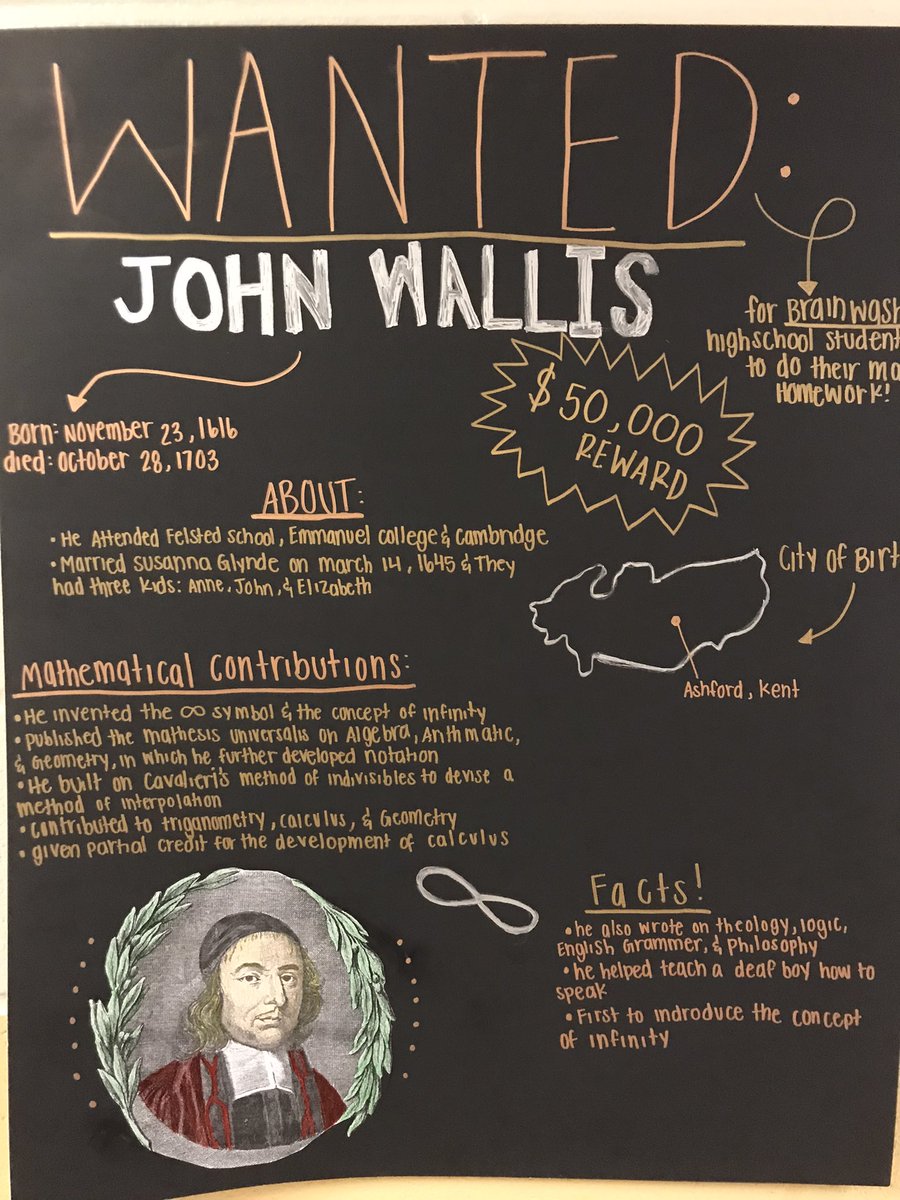 212_math's tweet photo. Famous mathematicians are wanted for graduating too young, for being intelligent, for forcing students to complete homework, and for creating ALGEBRA! Super fun and creative project Ms. Rosenbaum!! #famousmathematicians #wantedposters @CyWoods212 @CyFairISD https://t.co/TDkZF3Gc0N