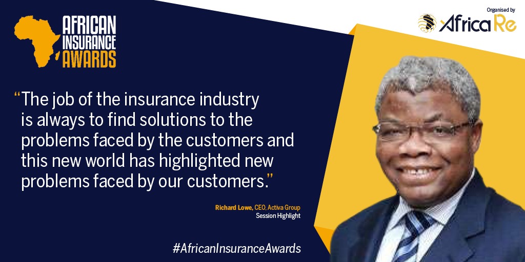 Africa_RE's tweet photo. "The job of the #insurance industry is always to find solutions to the problems faced by customer and this new world has highlighted new problems faced by our customers" - Richard Lowe, CEO of #GroupeActiva

Session Highlight from #AfricanInsuranceAwards 2020 https://t.co/0P8Ehq0gut