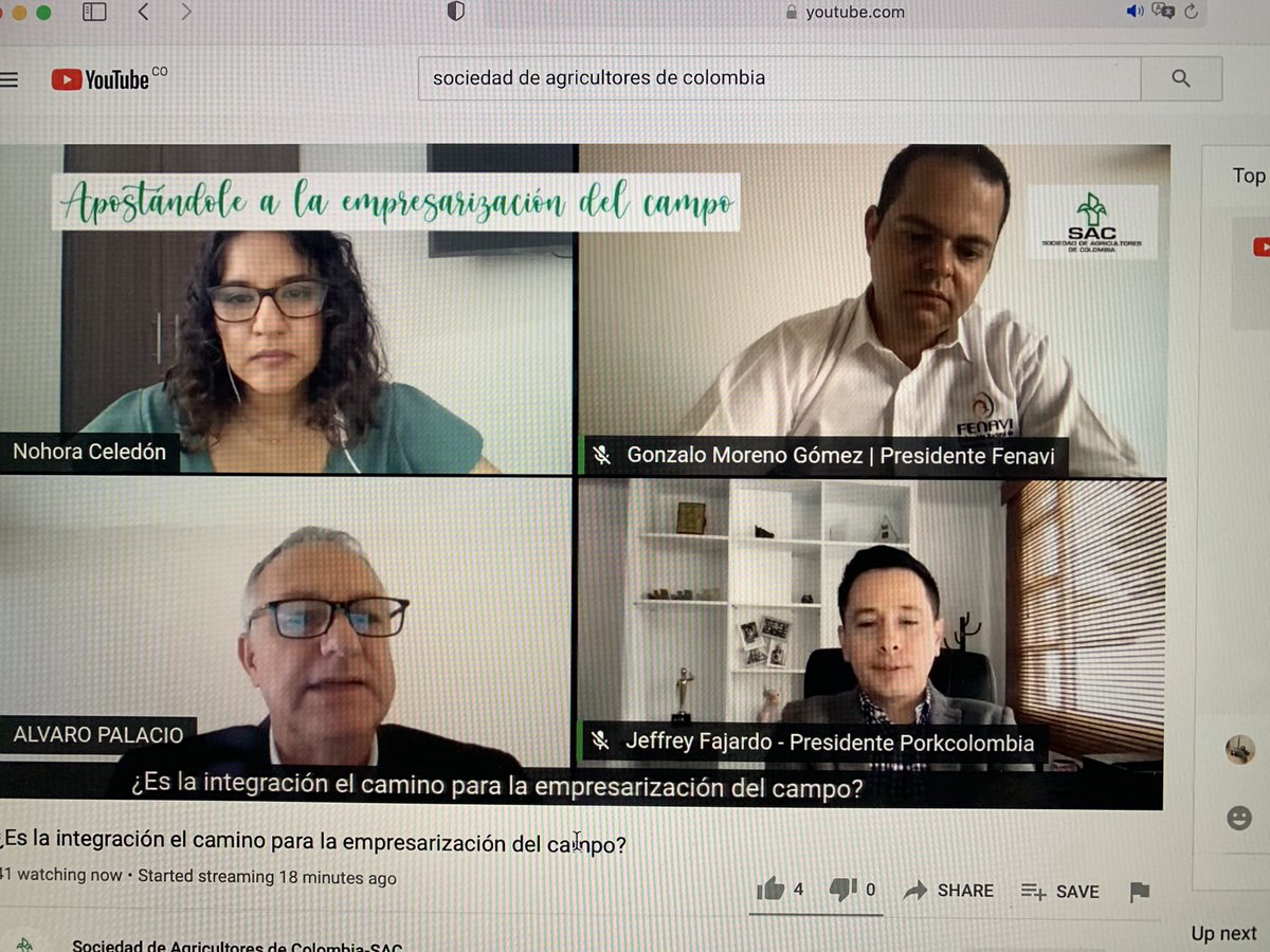 #AEstaHora continuamos vía @YouTube @SAColombia en #ElCampoEsLaMejorEmpresa. Hoy con @JeffreyFajardoL @gmorenogo y Alvaro Palacio presidente @Asohofrucol. Modera @NohoraCeledon
