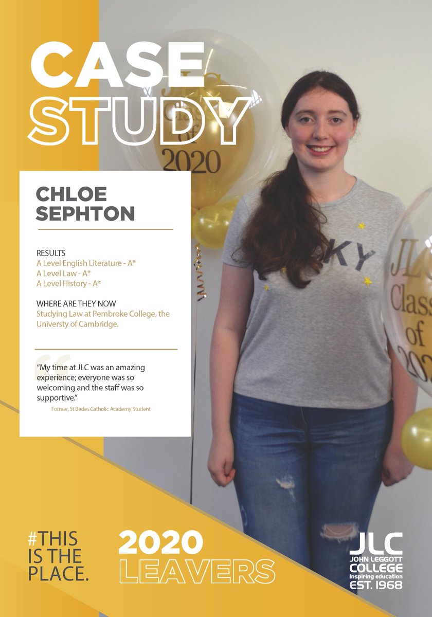 JohnLeggottColl's tweet photo. #Throwback to one of our 2020 leavers who headed off to study Law at @Cambridge_Uni
this September. 
This could be you, if you join JLC and our A*spire programme to help you achieve your potential. Hope you are well Chloe! #StriveToAchieve #JLCAlumni https://t.co/f2xbyKyk8N