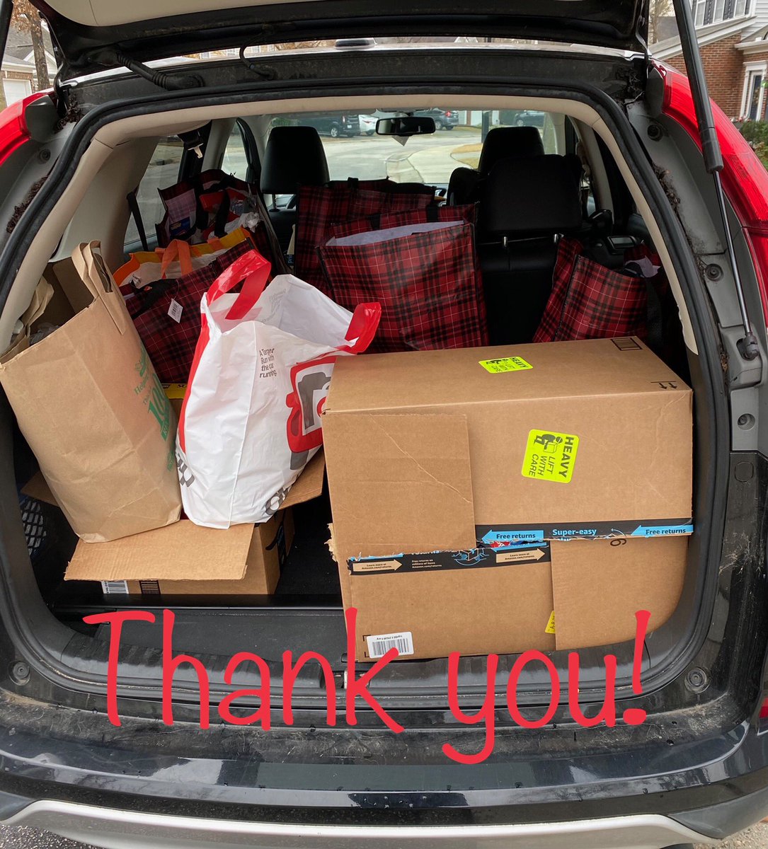 CounselorsWMS's tweet photo. A huge THANK YOU to our Wakefield PTSA and @WakefieldMiddle community for organizing and donating to our holiday food and gift card drive. Ms. Hemphill is off to deliver the goods! https://t.co/Hhms0vYilp