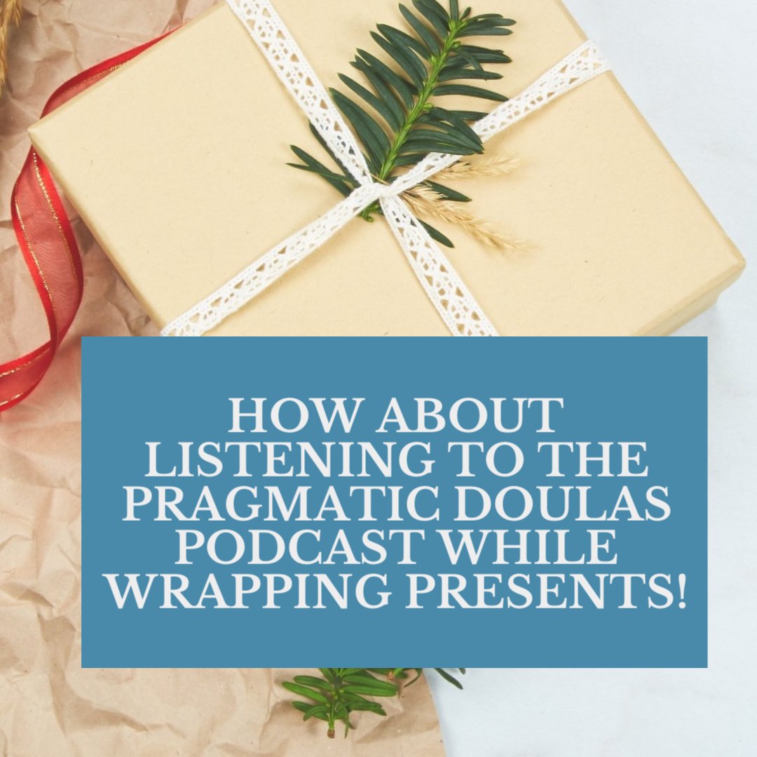 DoulasThe's tweet photo. Need to lock yourself away to wrap some presents? Bring The Pragmatic Doulas with you. Laugh and learn while you get some stuff done! The ultimate act of multitasking. 
#podcast #birthdoula #doula #postpartumdoula #toronto #birth https://t.co/FG4l8yNcfi