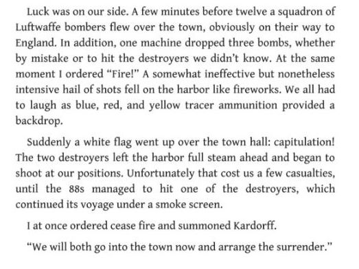 And in a short, sharp action that has spared the town's cultural heritage, the British are defeated.