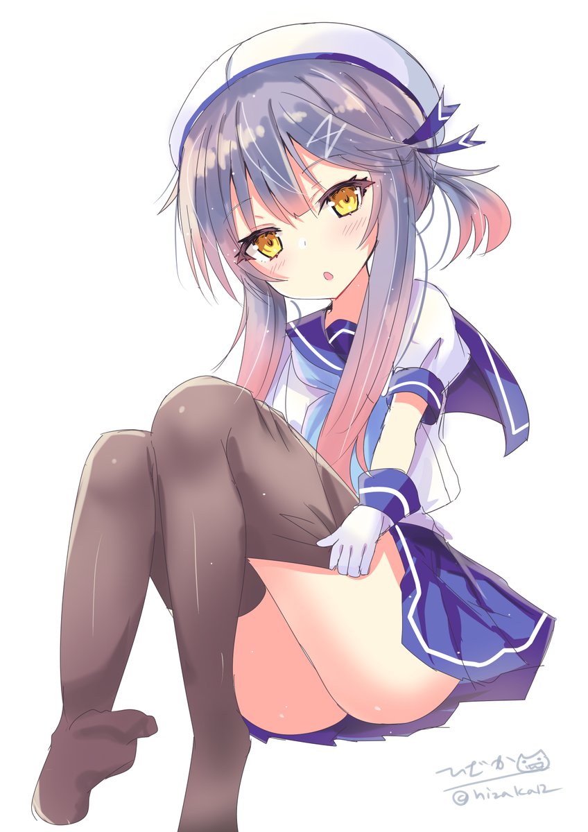 対馬(艦これ) 「タイツを履く対馬
#艦これ版深夜の真剣お絵描き60分一本勝負
#艦これ版真剣お絵」|ひざか@skeb受付中のイラスト