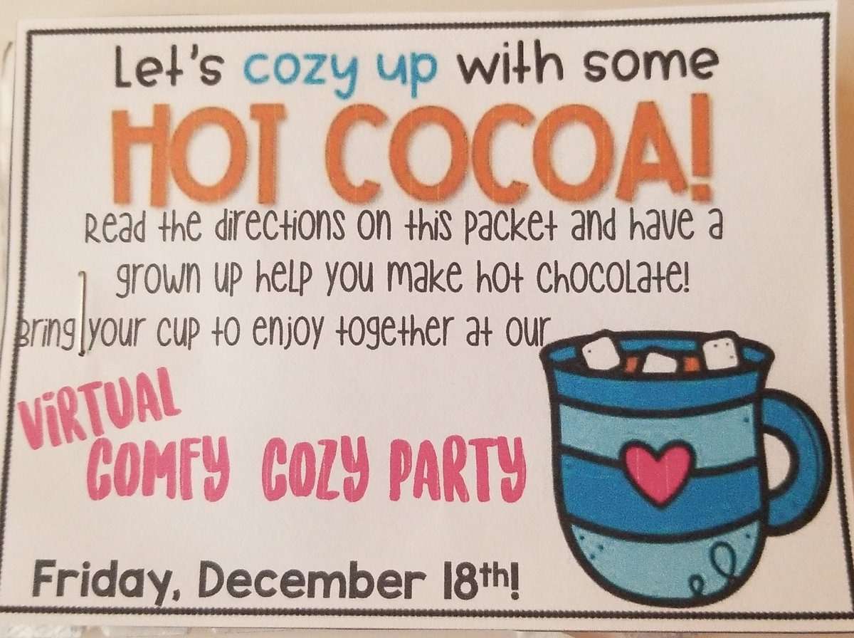 MrsHartney's tweet photo. FuN FRiDAY! Comfy cozy day, hot cocoa, Winter BINGO and a special winter movie! @D45EChildhood https://t.co/Xtd8eVz8Ai