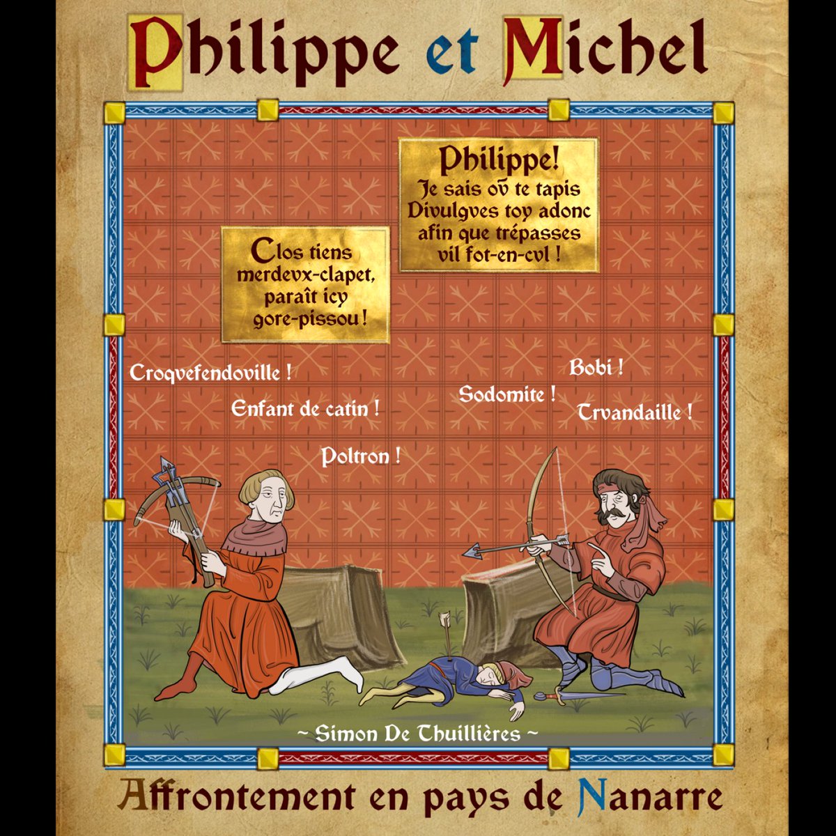 Cy faisant en terres de Nanarre... 
Tant de verbale violence en ycelui beav Codex : bit.ly/le-codex 

(la ref douteuse mais devenue classique: youtube.com/watch?v=qznbec…)

#Philippe #Hitman #Cobra #Nanar