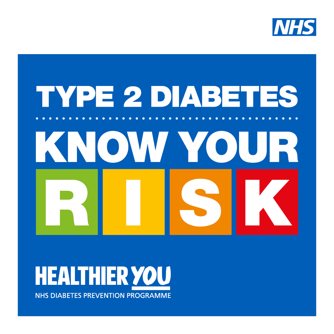 Many people living in our communities have undiagnosed Type 2 diabetes.

The NHS is asking as many people as possible to check their risk of developing Type 2 diabetes through the quick and easy ‘Know Your Risk’ tool - riskscore.diabetes.org.uk/start
