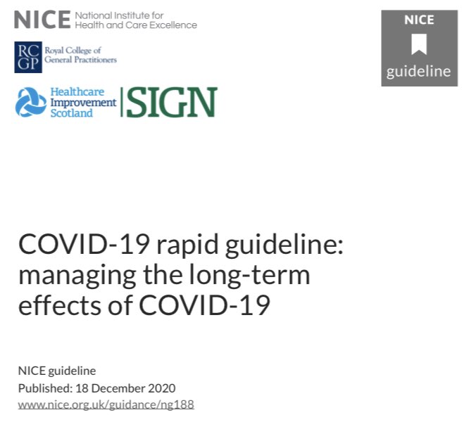 Managing the long-term effects of COVID-19  @NICEComms Important day for managing Long COVID with the publication of new NICE guidelines. Some excellent parts of the guidance and a few things that should be developed, but this feels like a good step forwards to me.Highlights: