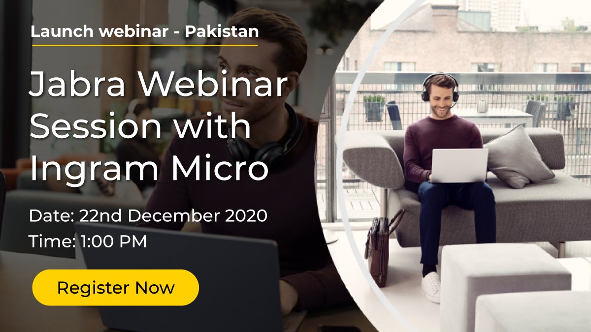 Ingram Micro is now a #distributor for Jabra in the #META region including Pakistan. We are conducting our #webinar with a series of exciting topics delivered by experts in order to enhance your knowledge on #Jabra #audio and #video solutions.

Register: lnkd.in/gN3E9c7