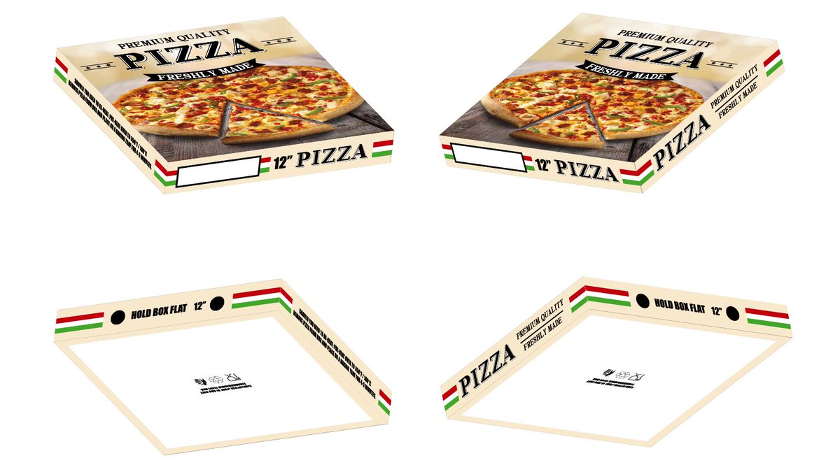ZoeJDesign's tweet photo. We had our work Christmas lunch and the pizza we ordered came in the box I designed last year! 🍕😋 https://t.co/JK90sdJzWM