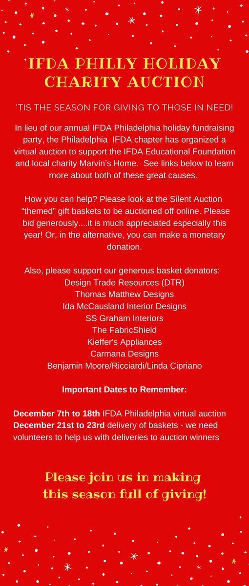 ifdaphilly's tweet photo. LAST CHANCE -  2020 IFDA Philly Holiday Auction - Bidding ends at noon! https://t.co/sisdg3t2lM https://t.co/iAzG2RLpvj