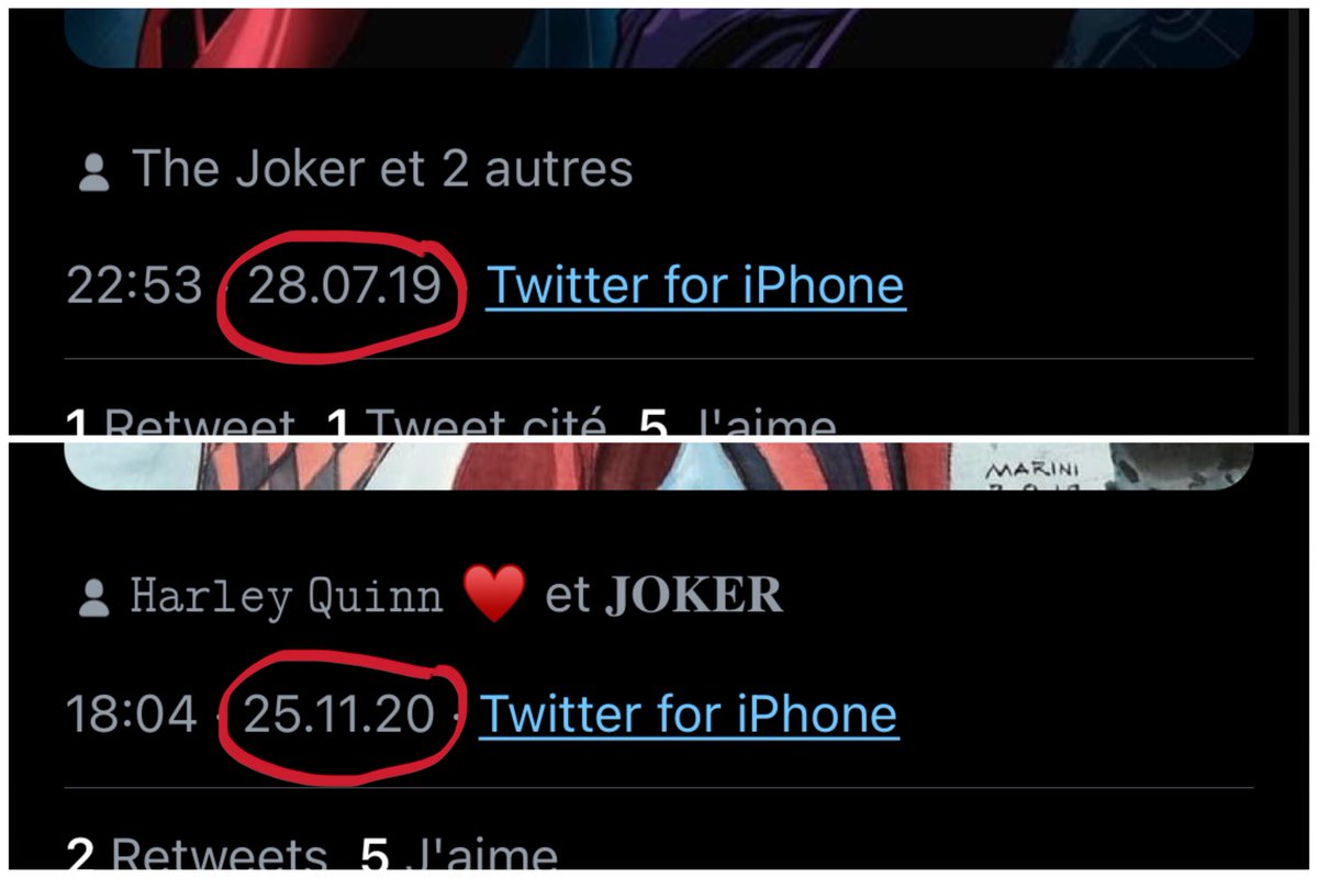 // parce que ça va 5min de me prendre pour une conne. voici donc tout mes tweets qu’elle m’a volé, AVEC LES DATES. La plupart des miens datent de y a 4 ANS. Donc il y a eu un bon stalking ! Si la personne concernée aurait agit comme une adulte et n’aurait pas ignoré mon dm, -