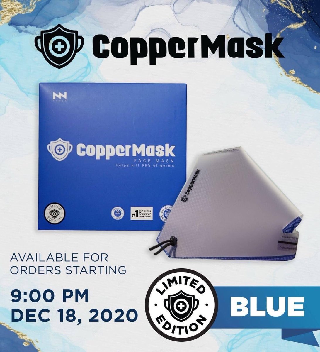 coppermaskph's tweet photo. Let the BLUE sky meet the BLUE sea and all is BLUE for a time 💙💙💙

The color that symbolizes serenity, stability, inspiration and wisdom is now part of our COPPERMASK LIMITED EDITION family! 💙

Just go to https://t.co/2S4O0YZvJl to place your orders

#TheOriginalCopperMaskPH https://t.co/2ZZ79VIbBz