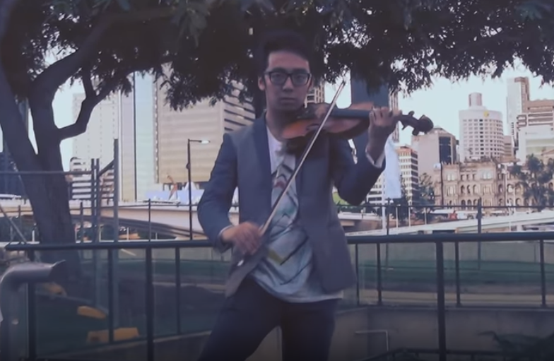 More Southbank (Google Maps says this is the Cultural Forecourt). The building behind Eddy is the Queensland Performing Arts Centre. Eddy would have performed there when he was playing in the Queensland Symphony Orchestra.