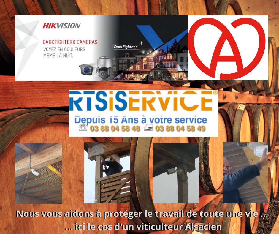 Pour un viticulteur #Alsacien nous avons participé à la #protection du #travail d'une vie et du #produit de l'année, avec nos solutions de vidéo protection et Alarme #HIKvision.

Produit : #caméra #varifocal à technologie #darkfigther vision de nuit 

rtsiservice.fr/nous-contacter