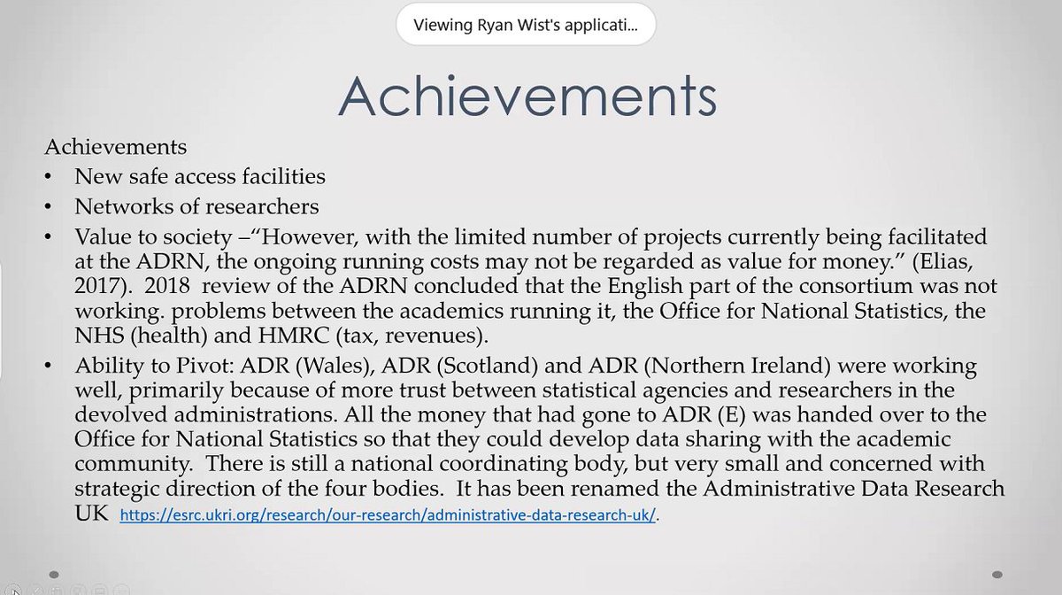 A Key problem according to Julia Lane -- based on the experiences in the UK for running data linkage resource centers: "the ongoing running costs may not be valued as money" /4
