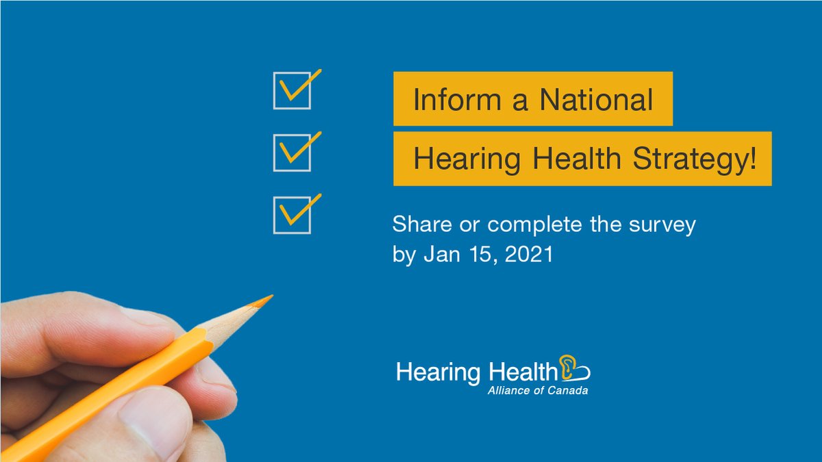CAAudiology's tweet photo. HEARING HEALTH ALLIANCE OF CANADA SURVEY
We need your help to recruit people in Canada to tell us about hearing loss so we can convince the Federal government to champion change across the country! 
https://t.co/fxu8dPR4by https://t.co/9Sc7F2rvnD