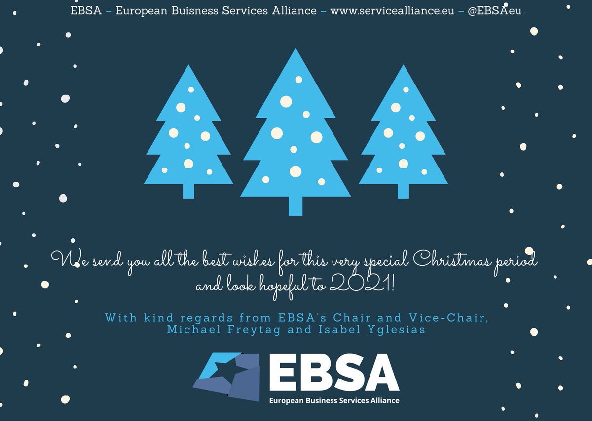 EBSA wishes its members, partners and stakeholders a Merry Christmas after this very challenging year. The European business services sector looks forward to continue working together in 2021 towards #HelpingEuropeReopen!