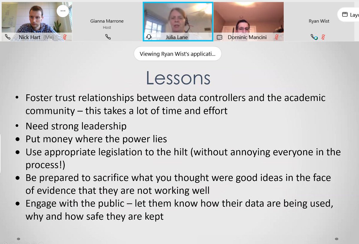 Julia Lane: "It's not enough to just build the infrastructure." Discussing key lessons learned internationally. /5