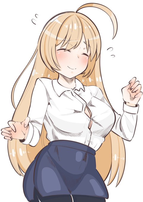 糸目困り眉巨乳ワイシャツパツパツノーブラお姉さん 