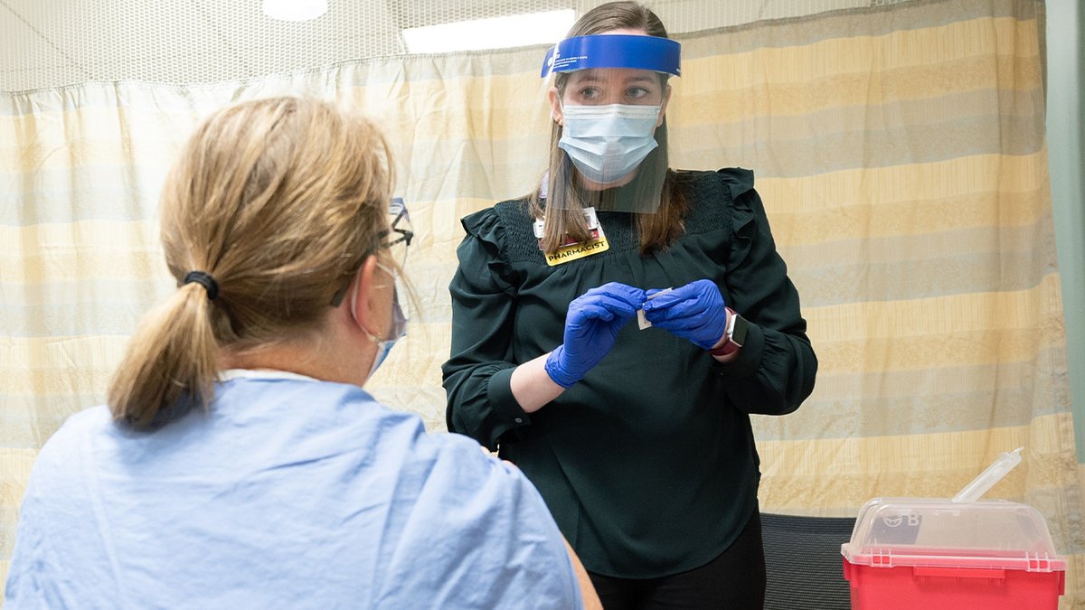 This week, our pharmacy teams worked together to administer the first round of COVID-19 vaccines to frontline team members throughout our health system. We want to use this #FrontlineFriday post to say thank you to them for their dedication in the fight against COVID-19.