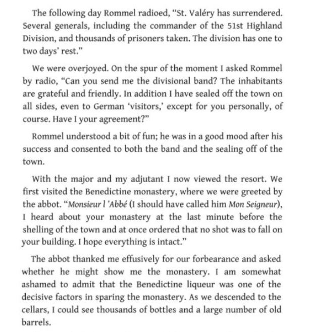 I don't know the actual circumstances of Fecamp's fall – there may have been a French garrison and some civilian vessels. Some of this may be true, but he's still a day out - St Valery surrendered on the 12th.