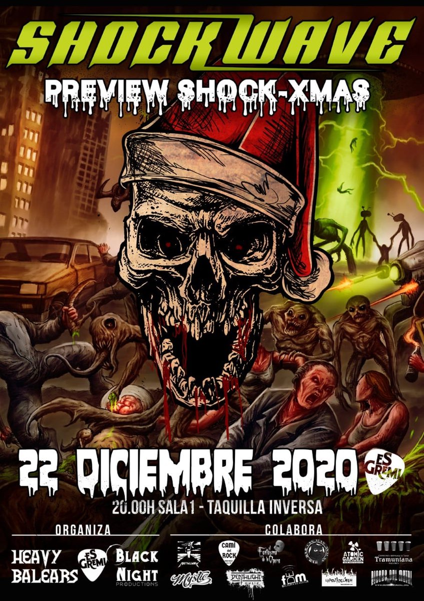 Preview Shock-Xmas!
¿Queríais concierto metalero de navidad?
¡Teneis concierto de Thrash de Navidad!

Shock Wave vuelven después de 28 años, en una primera toma de contacto antes de la presentación oficial de su nuevo EP. 

*Taquilla inversa. Reservas: megaentradas.com/evento/shock-w…