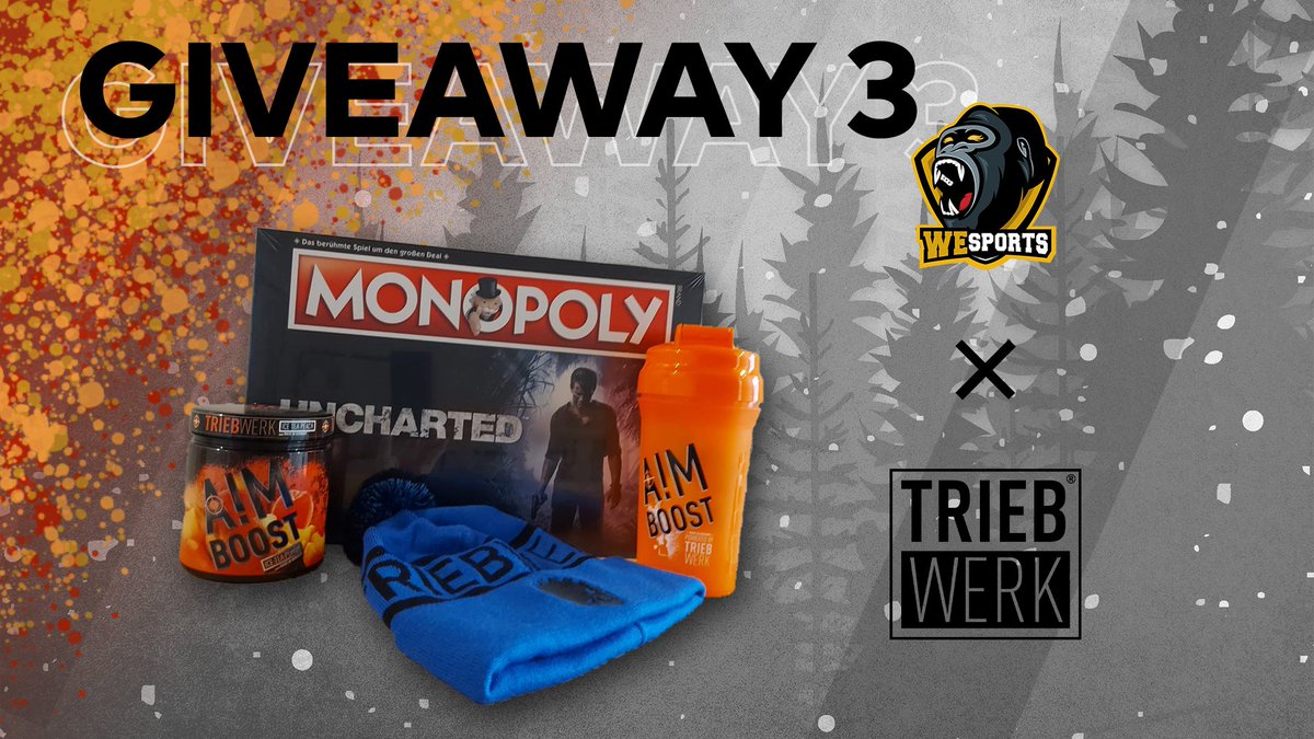 WeSports_Main's tweet photo. Mit dem Ende von Giveaway 2, beginnt der Anfang der letzten Giveaway Woche.

Wie auch zuvor
🎄tag a friend
🎄follow us &amp; Triebwerk on Instagram/Facebook
🎄retweet

#monopoly #uncharted #giveaway #weihnachten2020 #booster #energy #mütze #gamer #triebwerk #aimboost https://t.co/PcNV9Sn3Qd