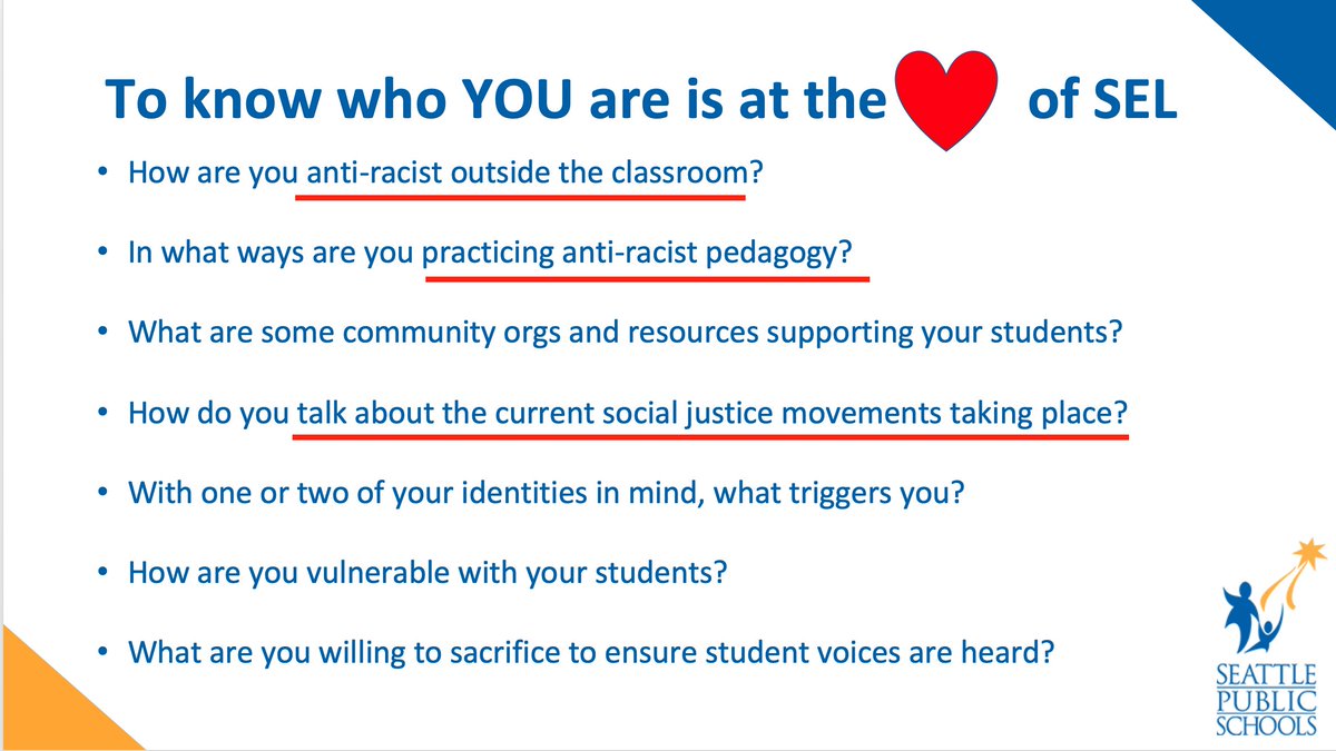 The goal of this program is to transform public schools into activist organizations. At the end, teachers must explain how they will practice “anti-racist pedagogy,” address “current social justice movements taking place,” and become “anti-racist outside the classroom.”
