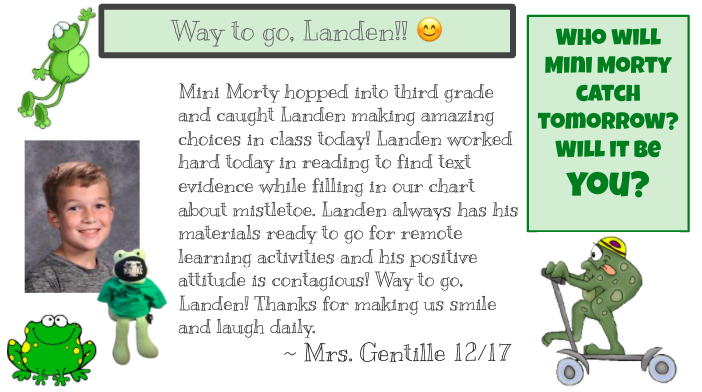 Look who Mini Morty caught while hopping around the 3rd grade Zoom class!! 👀🐸🙌🏼<a href="/MrsGentille/">Mrs.Gentille</a> #onceacard